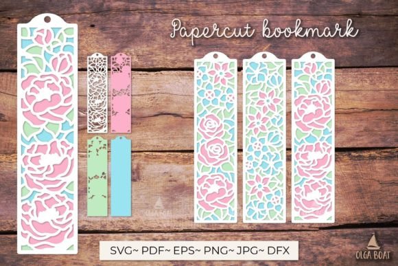 Floral Bookmarks Layered Template