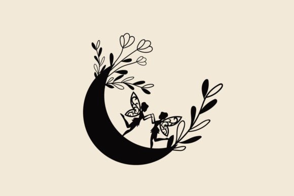 Floral Fairy Night Cute Moon