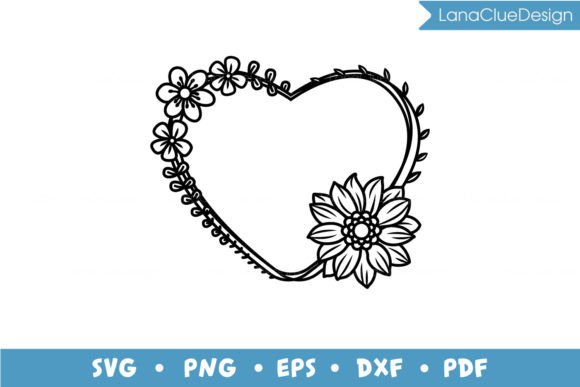 Floral Heart Shaped Frame