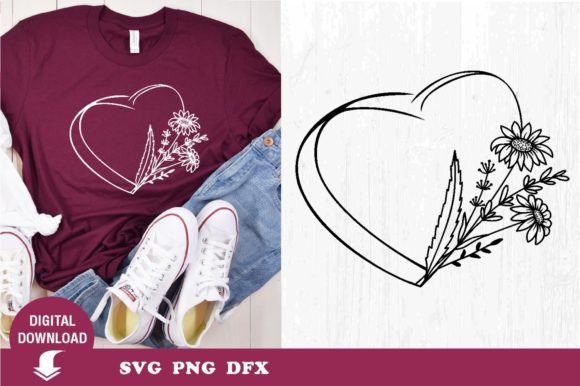 Floral Heart: Valentine Day, Wildflowers