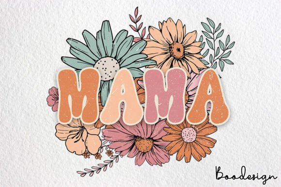 Floral Retro Mama Sublimation