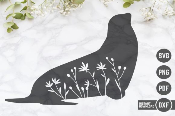 Floral Seal Silhouette