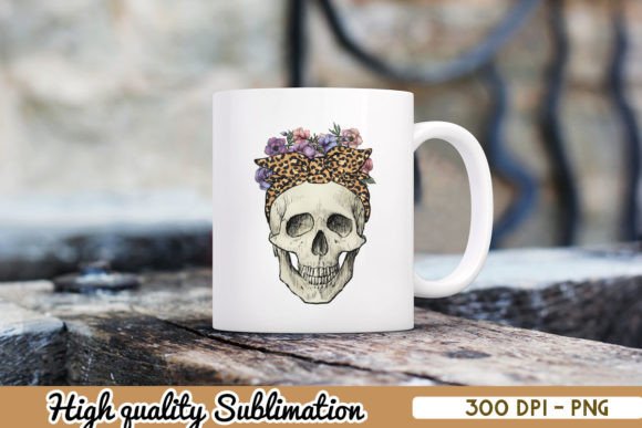 Floral Vintage Skull Leopard Bandana