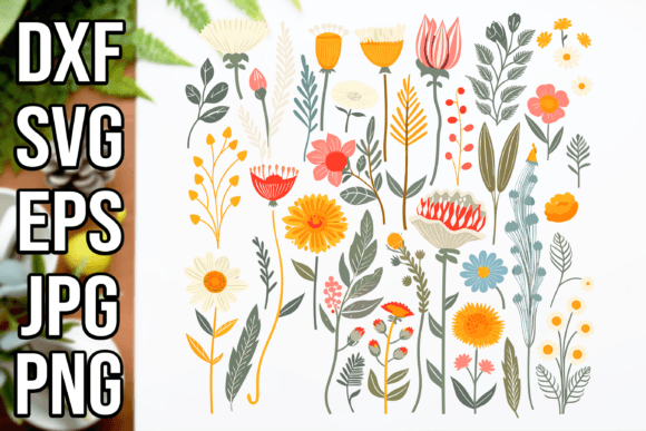 Flowers Clipart Set, Colorful Floral