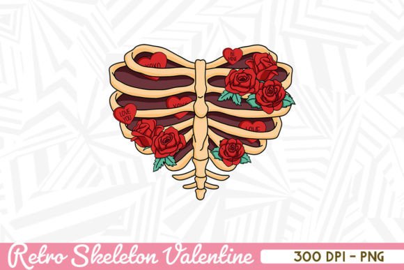 Heart Shaped Skeleton Rose Floral