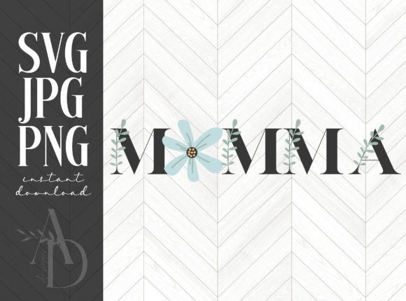Momma Floral Word Design