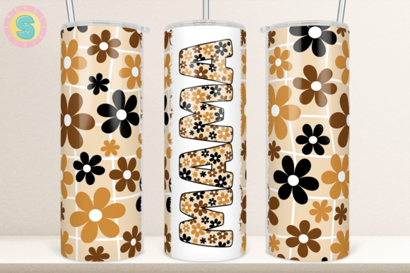 Retro Floral Mama 20Oz Tumbler Wrap