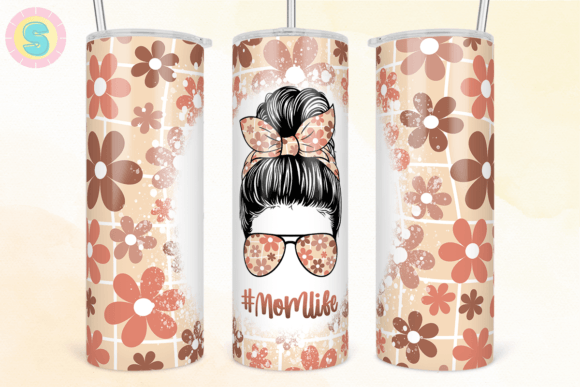 Retro Floral Mom Life Tumbler Wrap
