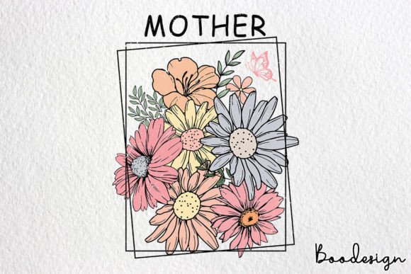 Retro Floral Mother’s Day PNG