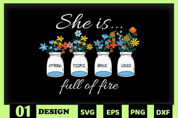 She is Full of Fire Floral Jars