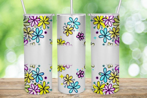 Sublimation Floral 20 Oz Skinny Tumbler