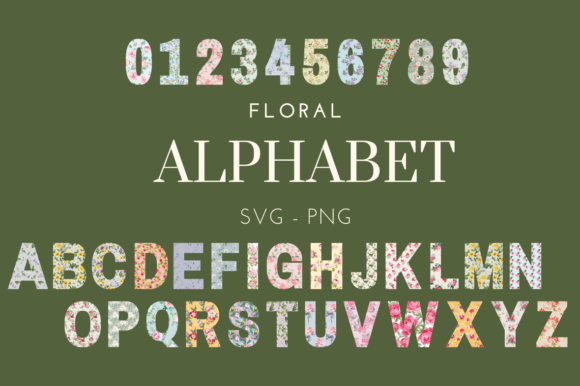 Vintage Floral Alphabet ABC Letter
