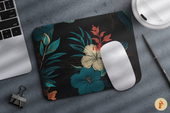 Vintage Tropical Floral Mouse Pad